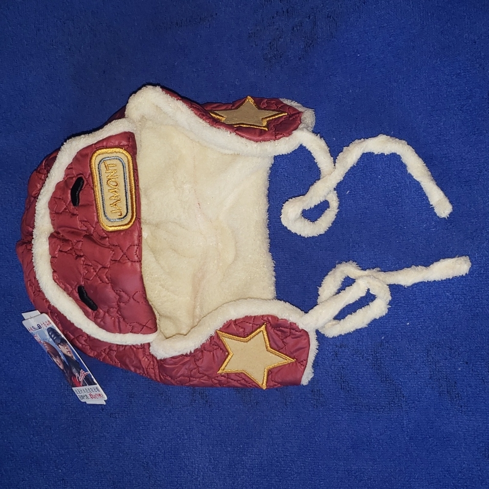 Kids Winter Hat Maroon Ivory